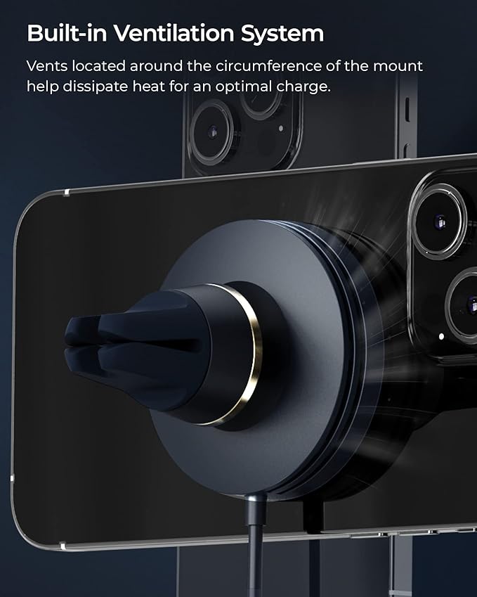 iOttie Velox Mini MagSafe Compatible Air Vent Car Mount in Midnight Blue - Image 6