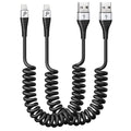 Coiled iPhone Charger Cable for Car, Lightning Cable 2 Pack 5ft, Short iPhone by PRAKIE