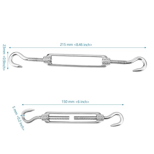 13 Pack M6 Turnbuckle Hook & Hook Turnbuckles, 304 Stainless Steel Turnbuckle - Image 2