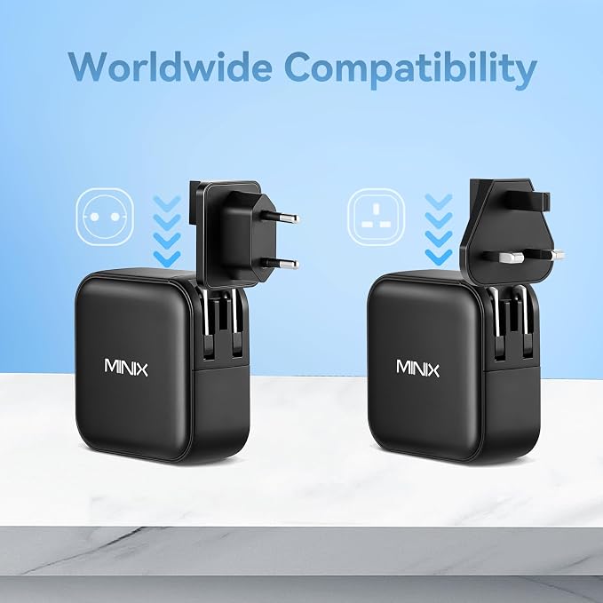 MINIX 100W USB C Charger, NEO P3 Turbo 4-Ports GaN Wall Charger, 3 x USB-C Port - Image 4