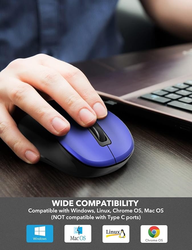 Trueque Wireless Mouse for Laptop, 2.4GHz Ergonomic Computer Mouse - Image 7