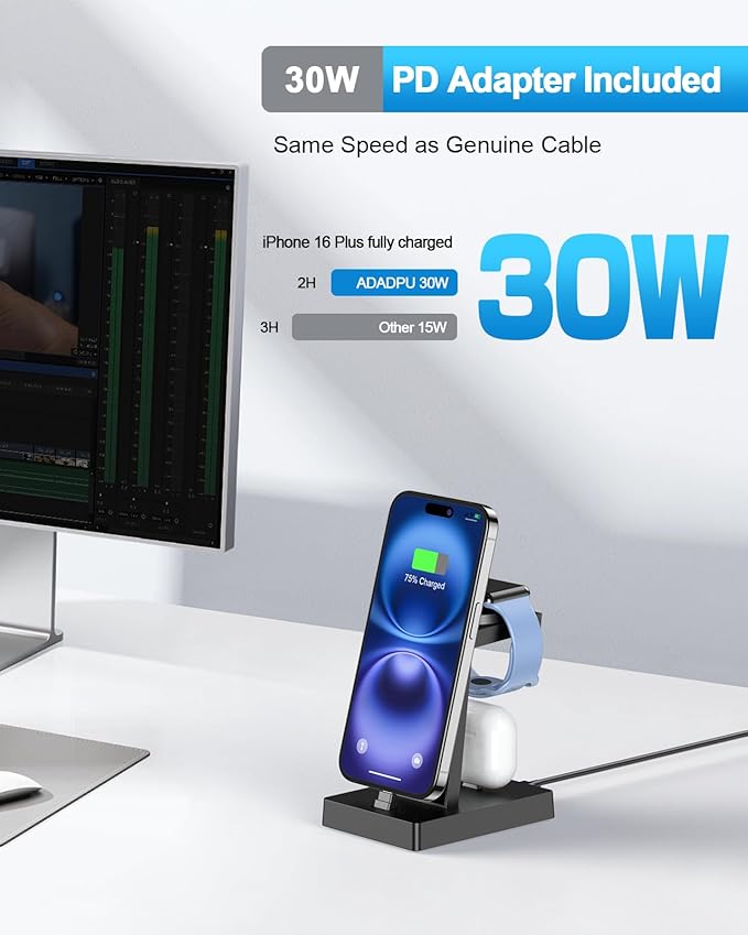 30W Fast 3 in 1 Charging Station - Image 2