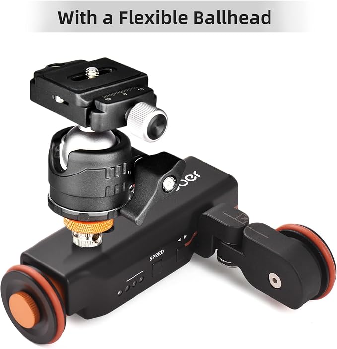 Andoer Video Camera Dolly with Ballhead & Phone Holder, 3-Speed Motorized Auto - Image 2