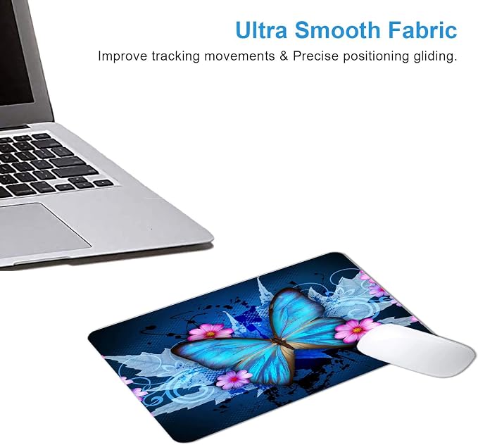 Blue Butterfly Mouse Pad Non-Slip Rubber Base Gaming MousePads - Image 4