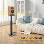 Adjustable Bookshelf Speaker Stands Pair, 20-27.5 Inch All-Metal Heavy Duty - Image 7