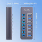 Powered 7-Port USB 3.0 Hub, USB C to 7 Ports USB Data Hub Splitter - Image 7