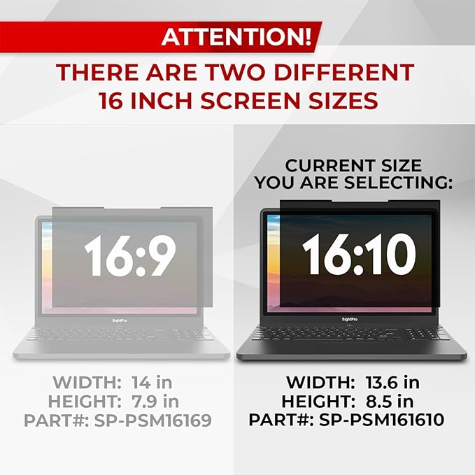 Magnetic Laptop Privacy Screen 16 Inch 16:10 - Image 3