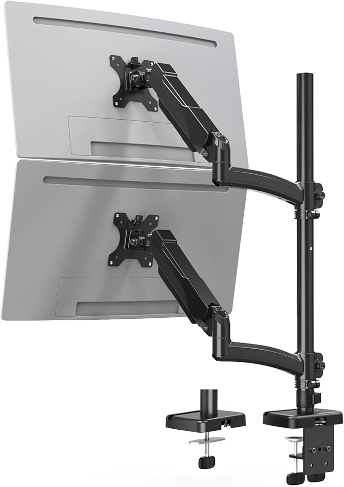 MOUNTUP Vertical Dual Monitor Mount Holds 4.4-17.6lbs, Dual Monitor Stand by MOUNTUP