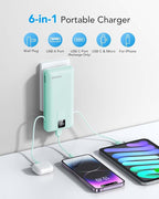 Charmast Portable Charger with Built-in Cables and Wall Plug, 20000mAh 20W USB - Image 3