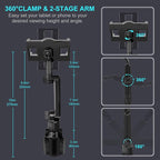 Cup Holder Car Tablet Mount for Truck, 360° Adjustable 15" Long 2-Arm Stand - Image 5