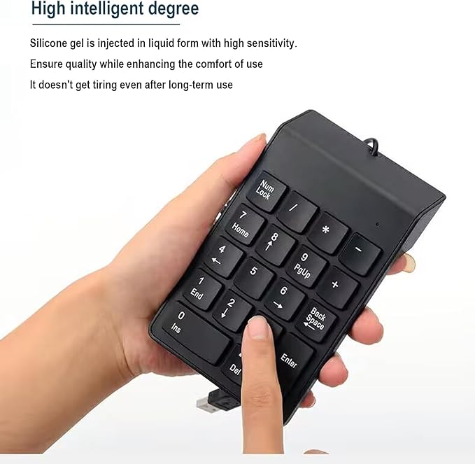 Wired Number Pad, Numeric Keypad, Numpad Keyboard 18Keys USB Keypad Office - Image 7