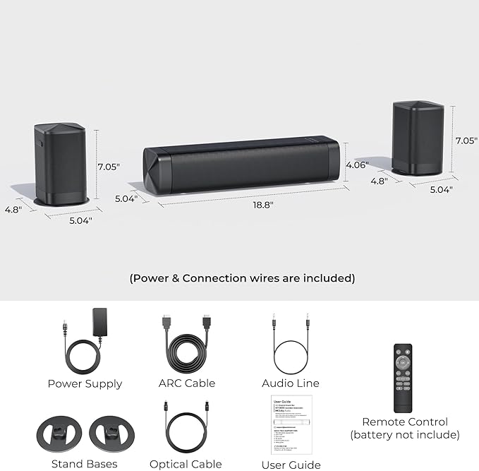 Center Channel Speakers Sound Bar, 110W Sound Bar - Image 8