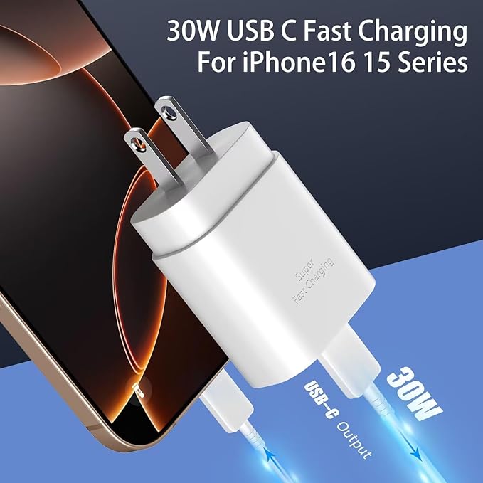 iPhone 16 15 Charger Fast Charging, 30W USB C iPhone 16 15 Pro Max Charger - Image 2