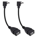 90 Degree Mini USB to USB A OTG Adapter Cable 5.5in Up Angle Mini USB 5-Pin by Xilaghy