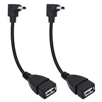 90 Degree Mini USB to USB A OTG Adapter Cable 5.5in Up Angle Mini USB 5-Pin by Xilaghy