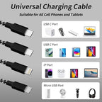 USB C Multi Charging Cable, 3 in 1 Charging Cable Nylon Braided USB-C Multiple - Image 3