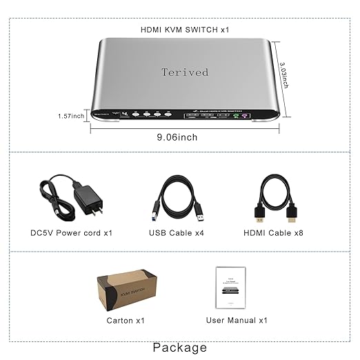 4 Computers 2 Monitors USB 3.0 HDMI KVM Switch 4K@60Hz - Image 6