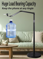 Phone Floor Stand for Recording Cell Phone Holder for Bed, Adjustable Tall Stand - Image 4