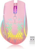 VEGCOO Wireless Gaming Mouse, C30 Silent Click Wireless Rechargeable Gaming by VEGCOO