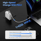 USB C Charger for Laptops 140W GaN Fast Charger - Image 2