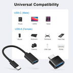 BORLTER CLAMP USB C to USB 2.0 Adapter, Type-C OTG Cable USB Type C Male to USB - Image 2