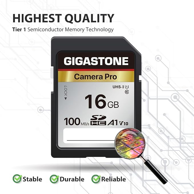 GIGASTONE 16GB 5-Pack SD Card, Camera Pro, A1 V10 SDHC Memory Card Compatible - Image 7