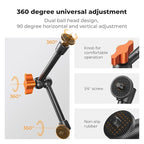 K&F CONCEPT 9.8" Magic Arm, 1/4" Screw Camera Mount Arm 360° Ball Heads - Image 3