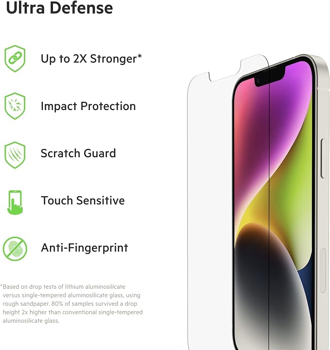 Belkin UltraGlass iPhone 14, iPhone 13 Pro Screen Protector - Image 2