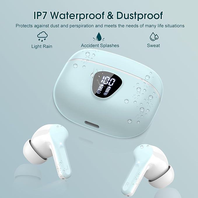 Wireless Earbuds, IP7 Waterproof in Ear Earphones, LED Display Ear buds - Image 6