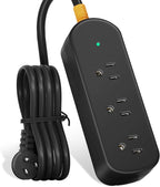 6ft Extension Cord, 3 Outlets Small Power Strip, Mountable Power Strip by COVOZON