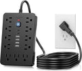 15 FT Flat Plug Surge Protector Power Strip, 11 Multiple AC Outlets by Unknown