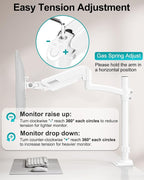 Dual Monitor Stand for Desk, Taller Monitor Arms for 2 Screens up to 32 inch - Image 9