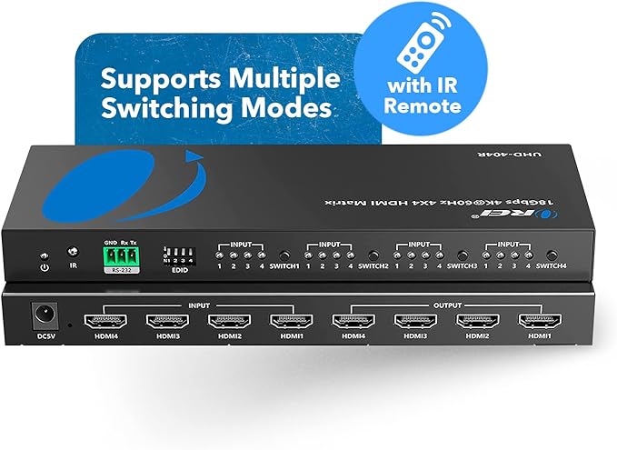 OREI 4x4 4K HDMI Matrix Switcher Splitter, Switch - Image 3