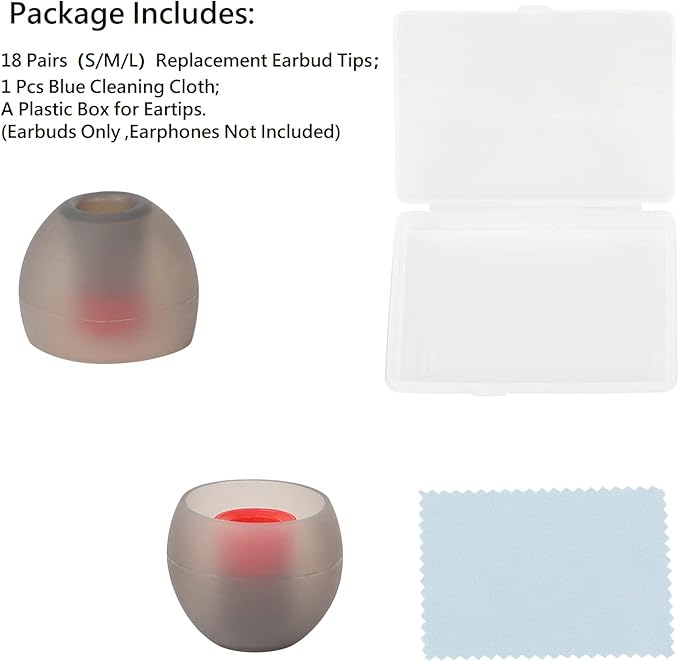 Earbud Tips Soft and Comfortable Silicone Ear Bud Replacement Pieces Fit Most - Image 6