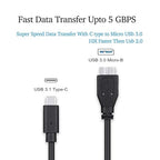 Master Cables USB C to Micro B Cable 0.5 Metre USB C Hard Drive Cable Compatible - Image 3