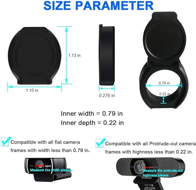 2 Pack Universal Webcam Cover, Desktop Computer External Webcam Lens Covers - Image 3