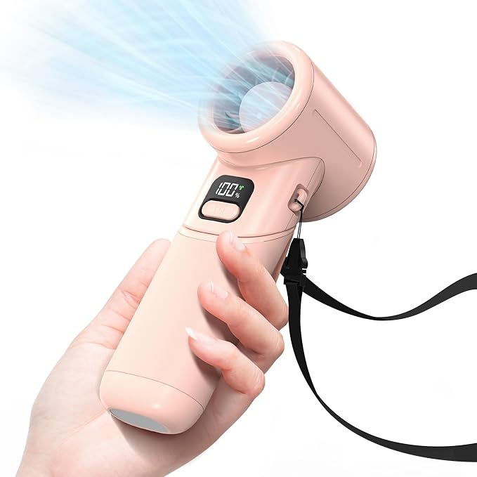 Portable Handheld Turbo Fan, 5000mAh Rechargeable Battery, Max 20Hrs Cooling by COMLIFE