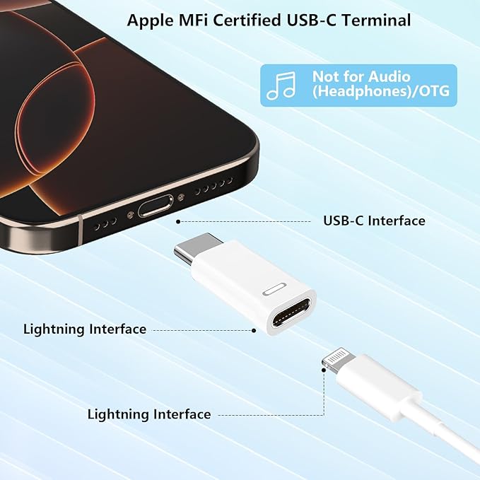 Lightning to USB-C Adapter, Stuffcool 4Pack Lightning Female to Type-C Male - Image 4