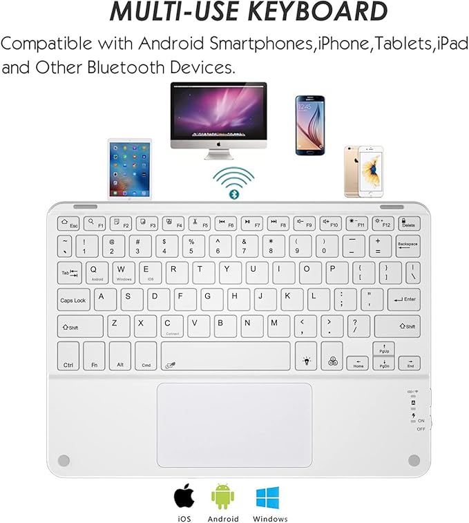 TouchPad Keyboard case for 9", 2-in-1 Bluetooth Wireless Keyboard - Image 4