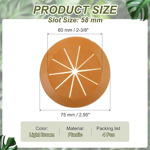 PATIKIL Desk Grommet 2-3/8", Light Brown - Image 2