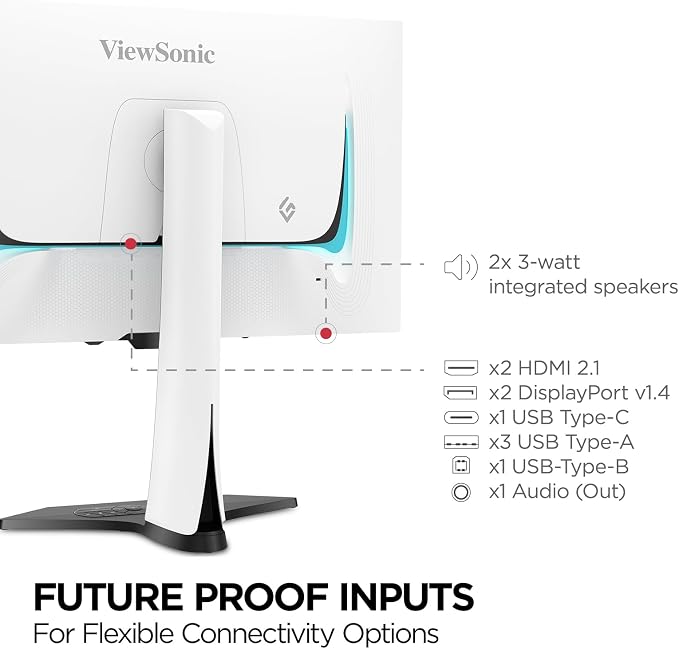 ViewSonic XG272-2K-OLED 27 Inch 1440p 240Hz OLED Ergonomic White Gaming Monitor - Image 7