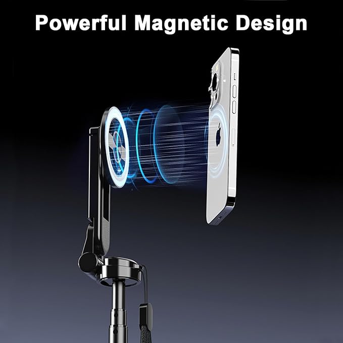 Magnetic Selfie Stick with Remote, 360° Rotation Phone Tripod, 4-in-1 - Image 8