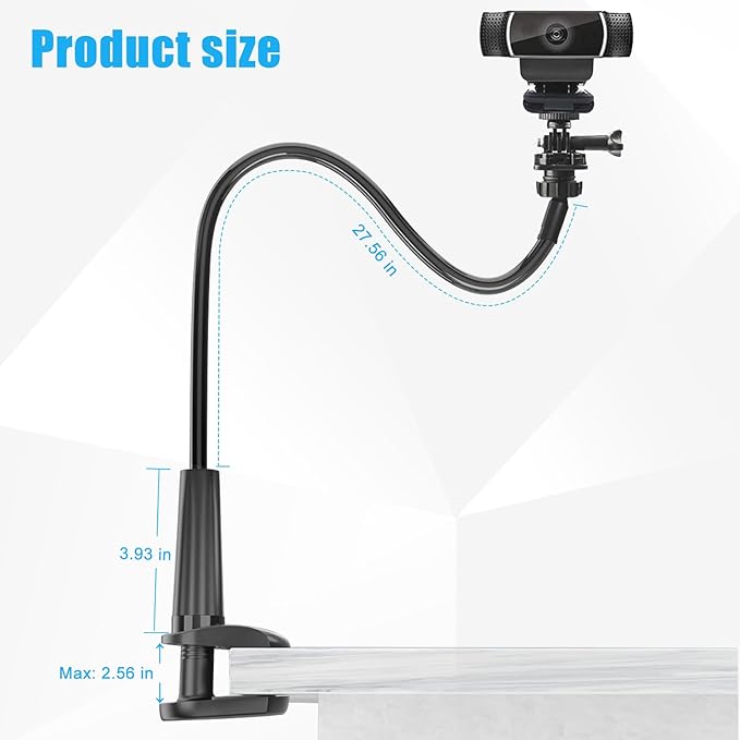 Webcam Stand for Desk, Flexible Gooseneck Webcam Mount Holder Arm - Image 3
