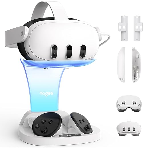 YOGES Charging Dock for Meta Quest 3S, Quest 3 Fast Charging Station by YOGESVRDesignDirect