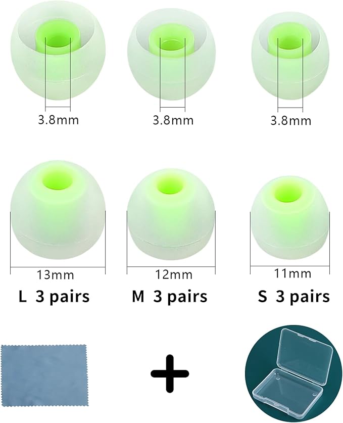 Earbud Tips Ear Bud Tips Soft Anti Slip Washable and Reusable Silicone - Image 2