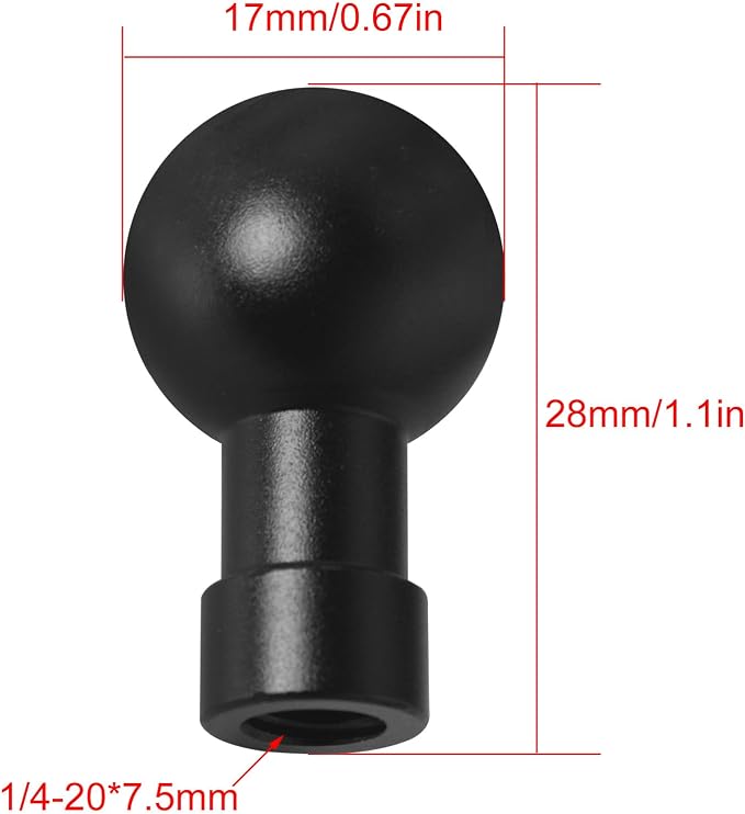 2PCS Ball Head to 1/4 Female Photo Bracket Conversion Accessories Aluminium - Image 2