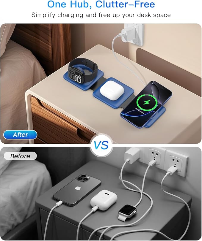 Charging Station for Apple Devices - 3 in 1 Magnetic Foldable Wireless Charger - Image 6