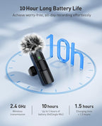 3-in-1 Mini Microphone for iPhone: Wireless Lavalier Microphones for - Image 8
