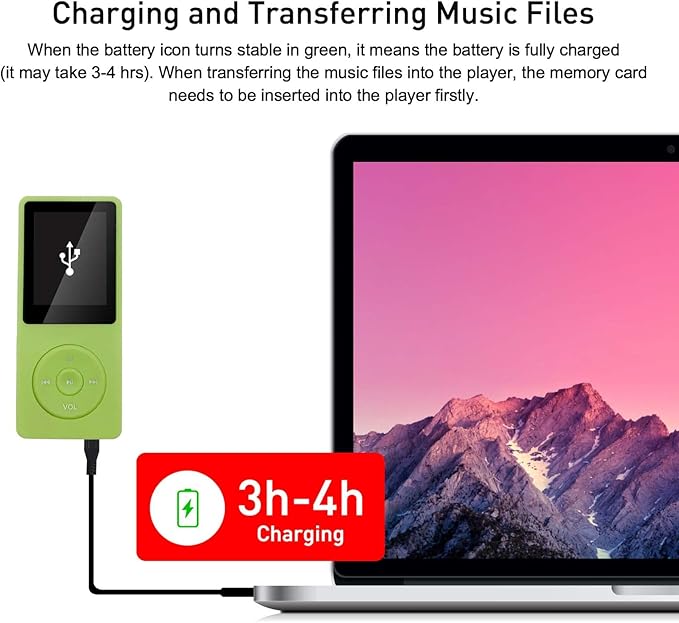 MP3 Player 32GB with Speaker Earphone Portable Mini Green Music Player Support - Image 6