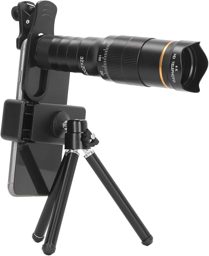 Portable 32X Phone Camera Lens HD Zoom Lens Clip On, Double Adjustment Eyepiece - Image 9
